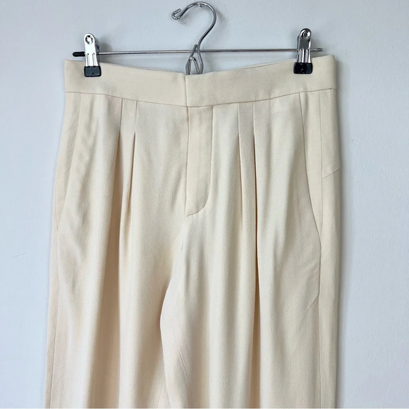 Chloe Silk-Blend Trouser Pants Vanilla Cream - Picture 4 of 8